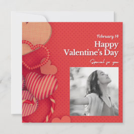 Cartes Pour Fêtes Annuelles Happy valentine's day Custom Photo Red Hearts