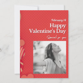 Cartes Pour Fêtes Annuelles Happy valentine's day Custom Photo Red Hearts