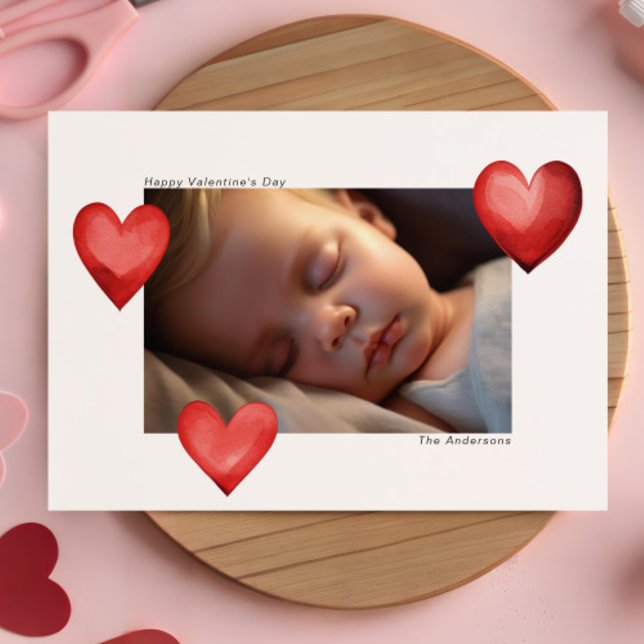 Cartes Pour Fêtes Annuelles Happy Valentine's Day Custom Photograph Modern (Créateur téléchargé)