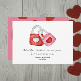 Cartes Pour Fêtes Annuelles Happy Valentine's Day Cute Fun Locks Hearts Custom