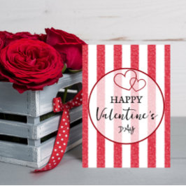 Cartes Pour Fêtes Annuelles Happy Valentine's Day Heart Stripes