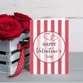 Cartes Pour Fêtes Annuelles Happy Valentine's Day Heart Stripes Folded