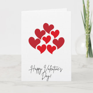 Cartes Pour Fêtes Annuelles Happy Valentine's Day Red Hearts Card