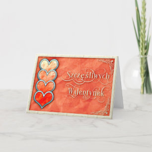 Cartes Pour Fêtes Annuelles Happy Valentine's Day+Szczęśliwych Walstynek Card