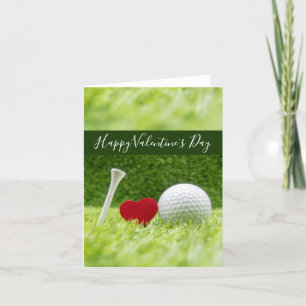 Cartes Pour Fêtes Annuelles Happy Valentine's golfer with love and golf ball