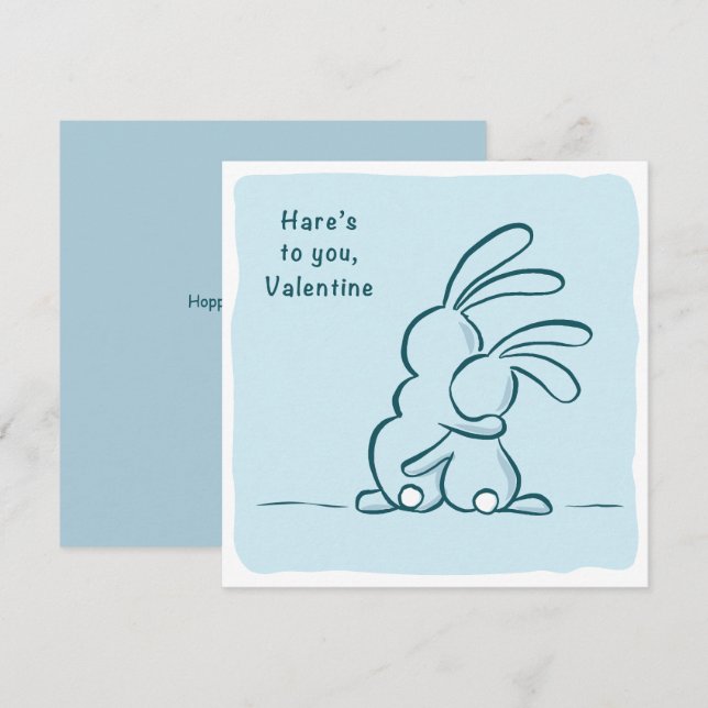 Cartes Pour Fêtes Annuelles Hare's to you - rabbit Valentine (Devant / Derrière)