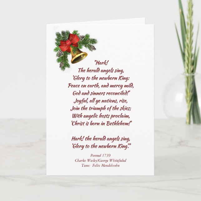 Cartes Pour Fêtes Annuelles Hark the Herald Angels Sing2 Hymn Christmas Card (Devant)
