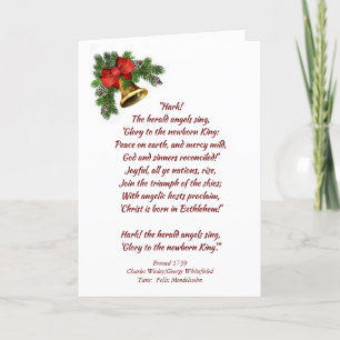 Cartes Pour Fêtes Annuelles Hark the Herald Angels Sing2 Hymn Christmas Card