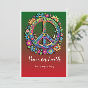 Cartes Pour Fêtes Annuelles Harmonie Flower Power : Une paix personnalisable s