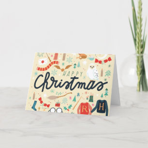 Cartes Pour Fêtes Annuelles Harry Potter   Joyeux Noël avec des icônes festive