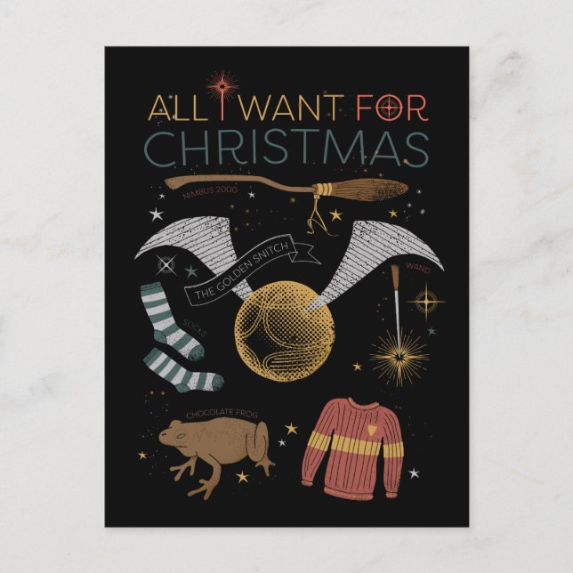 Cartes Pour Fêtes Annuelles HARRY POTTER™ Tout ce que je veux pour Noël (Devant)