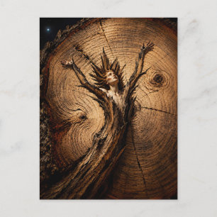 Cartes Pour Fêtes Annuelles “Hathoria” – Portrait d'une femme dans la nature