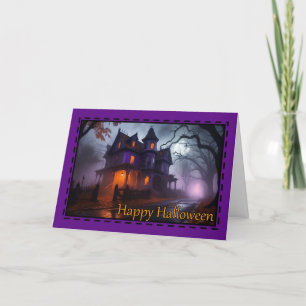 Cartes Pour Fêtes Annuelles Hauny House Happy Halloween Card