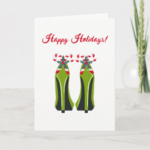 Cartes Pour Fêtes Annuelles Haut talons verts avec Sucres de canne