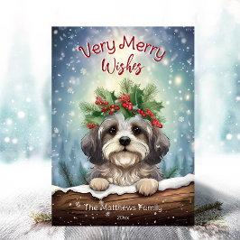 Cartes Pour Fêtes Annuelles Havanais hiver Wonderland Noël animal Portrait