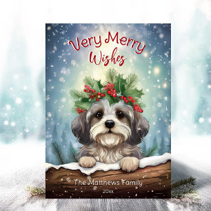 Cartes Pour Fêtes Annuelles Havanais hiver Wonderland Noël animal Portrait