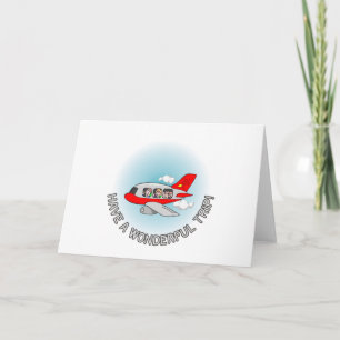 Cartes Pour Fêtes Annuelles Have a wonderful trip! Airplane with passengers