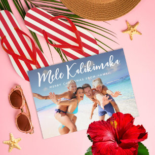 Cartes Pour Fêtes Annuelles Hawaiian Tropical Holiday Palm Christmas Photo