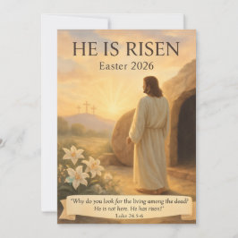 Cartes Pour Fêtes Annuelles He Is Risen Easter 2026 Jesus Christian Card