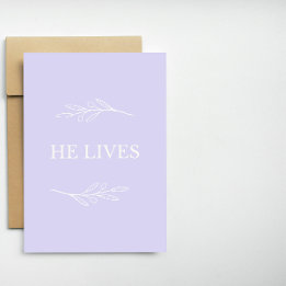 Cartes Pour Fêtes Annuelles He Lives Christian Easter Card – Lavender Faith