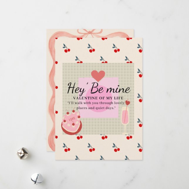 Cartes Pour Fêtes Annuelles Hé" sois mon Valentin  (Devant/Arrière en situation)