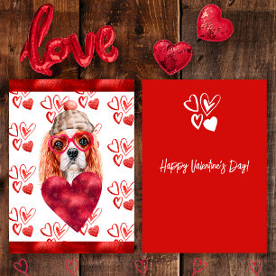 Cartes Pour Fêtes Annuelles Heart Cavalier Espagnol Amoureux des chiens Valent