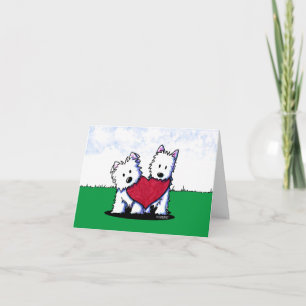 Cartes Pour Fêtes Annuelles Heart-feutré Westie Duo Valentine