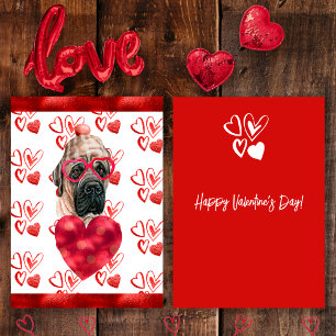 Cartes Pour Fêtes Annuelles Heart Français Mastiff Amoureux des chiens Valenti