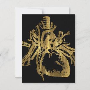 Cartes Pour Fêtes Annuelles Heart of Gold Foil Texture Lupercalia Valentine's