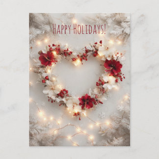 Cartes Pour Fêtes Annuelles Heart-shaped decoration featuring flowers, berries