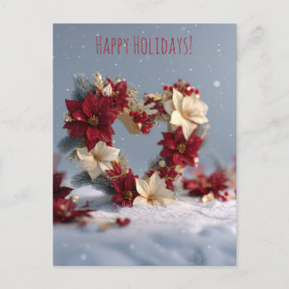 Cartes Pour Fêtes Annuelles Heart-shaped floral arrangement on Christmas 