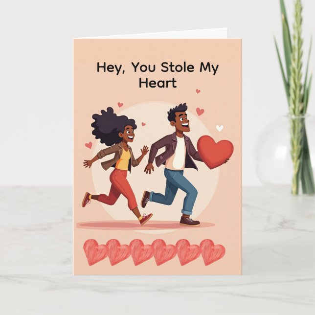 Cartes Pour Fêtes Annuelles "Heart Thief" Valentine Card (Devant)