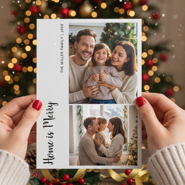Cartes Pour Fêtes Annuelles Heartfelt Home Is Merry Family Greeting Card (Créateur téléchargé)