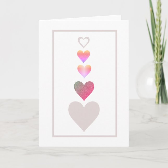 Cartes Pour Fêtes Annuelles Hearts Motif Simple moderne mignonne Saint-Valenti (Devant)