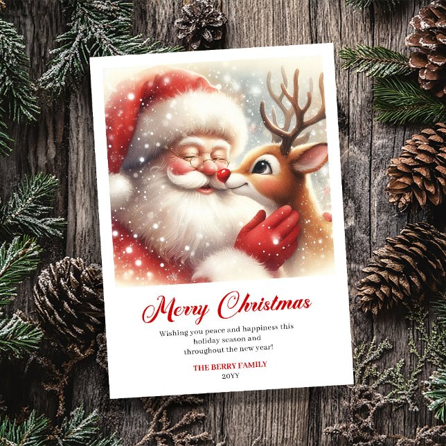 Cartes Pour Fêtes Annuelles Heartwarming Santa And Rudolph Story Christmas  (Heartwarming Santa And Rudolph Story Christmas Card)