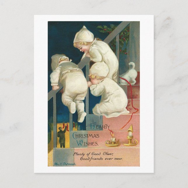 Cartes Pour Fêtes Annuelles Hearty Christmas Wishes Kid's (Devant)