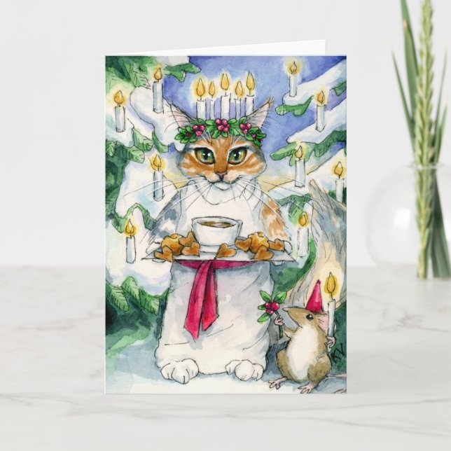Cartes Pour Fêtes Annuelles Heather en Père Noël Lucia (Devant)