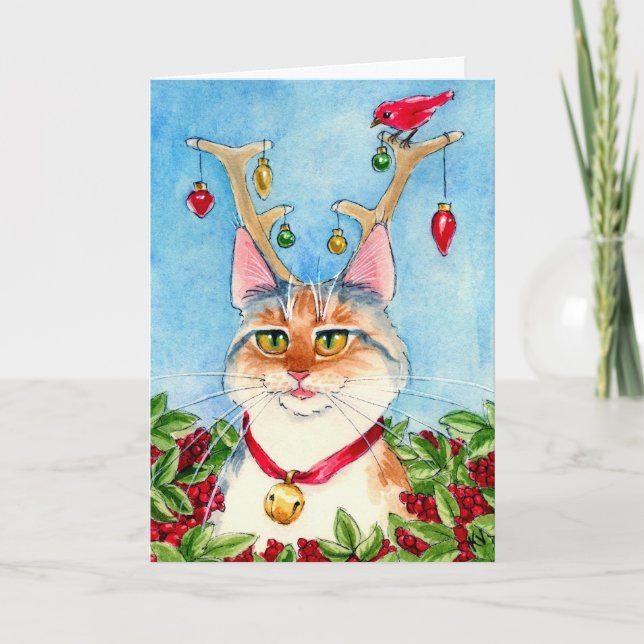 Cartes Pour Fêtes Annuelles Heather le reincat rose-flairé (Devant)