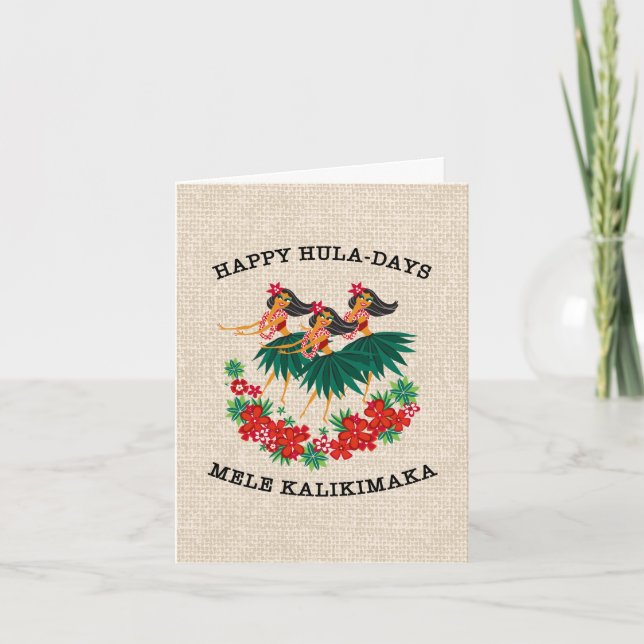 Cartes Pour Fêtes Annuelles Heavenly Hula Holiday Hawaiian Hula Girls (Devant)