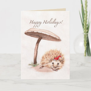 Cartes Pour Fêtes Annuelles Hedgehog Holiday
