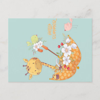 Cartes Pour Fêtes Annuelles Hello Summer Giraffe