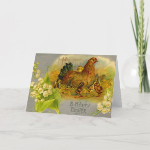 Cartes Pour Fêtes Annuelles Hen de Pâques vintage