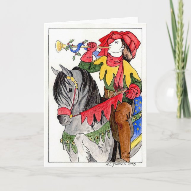 Cartes Pour Fêtes Annuelles Herald de Noël (Devant)