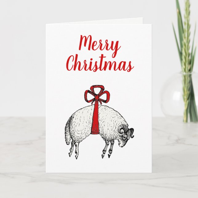 Cartes Pour Fêtes Annuelles Heraldique Banded Fleece Ram Sheep Crest Noël (Devant)