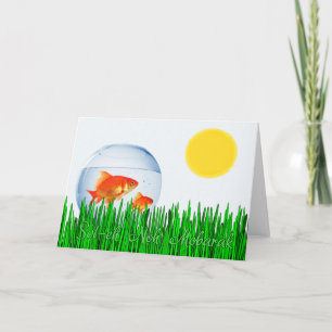 Cartes Pour Fêtes Annuelles Herbe grande d'équinoxe de ressort de Sun de deux