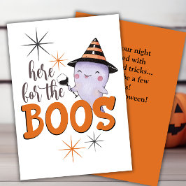 Cartes Pour Fêtes Annuelles Here For The Boos Cute Ghost With Wine Custom