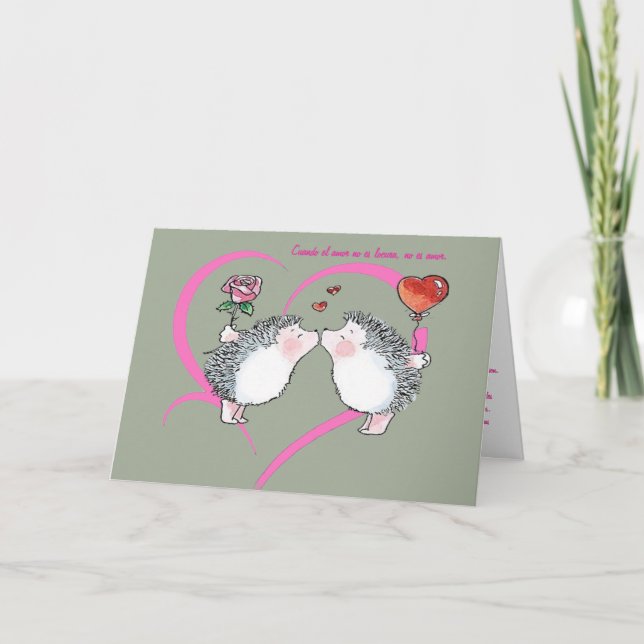 Cartes Pour Fêtes Annuelles Hérisson amoureux (Devant)