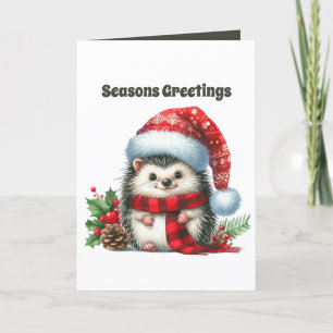 Cartes Pour Fêtes Annuelles Hérisson de Noël joyeux et festif personnalisable 