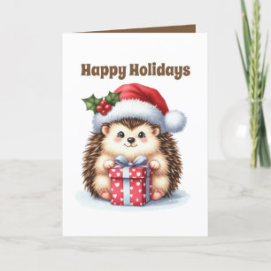 Cartes Pour Fêtes Annuelles Hérisson Festif Joyeux Noël personnalisable