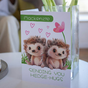 Cartes Pour Fêtes Annuelles Hérisson Hugs personnalisées Valentines